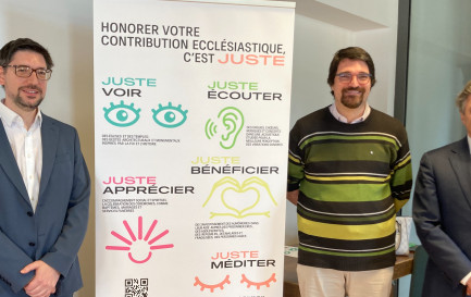 Yves Bourquin, Nassouh Toutoungi et Emmanuel Raffner, représentants des 3 Eglises neuchâteloises reconnues / Protestinfo